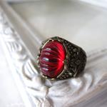 再販 Vintage ルビー色の指輪 ヴィンテージ
