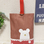 再販4🌱ひょっこりしろくまさんのシューズケース赤♪ハンドメイド♪入園入学に♪