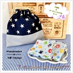 ★感謝価格！巾着袋（コップ袋）& ガーゼハンカチ2枚のセット★男の子向け☆°°°入園入学・新学期・洗い替えetc…