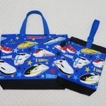 ＜yh***さまご依頼品＞レッスンバッグセット@新幹線（青）