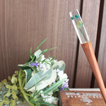 ウッドレジンのかんざし　水中花　緑