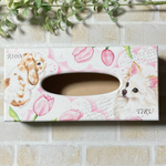tさまオーダー品　　チューリップのティッシュボックス　トールペイント☆