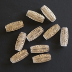 【10個】gold pattern⭐️Acrylbeads＊アンティーク風＊ゴールドライン入りアクリルビーズ＊チューブ