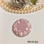 桜の花刺繍 ブローチ／ヘアゴム