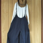 リネン　ワイドパンツサロペット　オールシーズン 　２Waｙタイプ