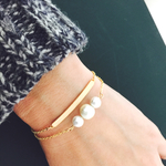 2月限定アクセサリー20％off＊９００円→７２０円☆2連ブレスレット✳︎スティック&コットンパール✳︎aomayu