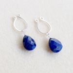 [Silver filed] Lapis lazuli : ear clips
