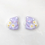 ちいさなこぐまとコスモスのピアス/イヤリング