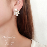 コットンパール×ビジュー  ピアス／イヤリング