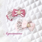 【 犬用　🎀　バレッタ 】 おしゃれ　トップノットペット　子供　ヘアアクセサリー　リボン　バレッタ　♡AquaMana♡