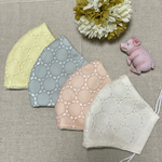 選べる4色　春色　春マスク　サークルレース　刺繍レース　レースマスク　