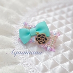 ✨再販【 犬用　バレッタ 】 おしゃれ　トップノットペット　子供　ヘアアクセサリー　リボン　バレッタ　♡AquaMana♡