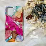 【一点モノ】iPhone12ProMax  アルコールインクアート　シェル　レジン　スマホケース　《商品No.I12PM-6》