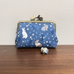 【受注生産/口金変更OK】うさぎのがま口カードケース　コインケース