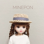 リカちゃん☆カンカン帽×ピアス（ブルー）