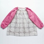 ricomiuma様専用☆サークルフラワー* の 110㎝スモック（グレー×ピンク）　（北欧風 あじさい）