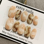 ネイルチップ  付け爪　マーブル　ニュアンス　カフェネイル　ベージュ　ブラウン