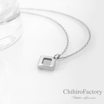 職人さんのぴかぴかステンレスネックレス【スクエアエッジ型小】NL-75