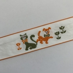 ヴィンテージチロリアンテープ　いぬねこ　入園入学準備に　ハンドメイド