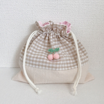 さくらんぼモチーフ🍒巾着 🎒入学入園準備🏫