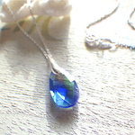 Blue Mermaid Tear Drop /クリスタルネックレス　＆sv925