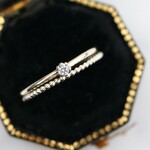 【２本セット】 2ｍｍ石　Czダイヤモンド＆つぶつぶプレーン＊1.0ｍｍ　～silver925～　／つけっぱなしOK　アレルギー対応　華奢みせ　綺麗め　華やか　結婚式やパーティーのお呼ばれにも