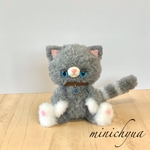 ペットなねこちゃん(グレー&ホワイト)🐾あみぐるみ