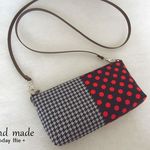 ：：軽くて身軽なシンプルポシェット：：大人シックなドット＆千鳥