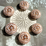【1コずつ販売】JIRI＊IVANA#czech beads#チェコビーズBohemia wheel23㎜　white/copper