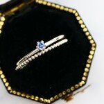 【２本セット】 2ｍｍ石　タンザナイト＆つぶつぶプレーン＊1.0ｍｍ　～silver925～　／つけっぱなしOK　アレルギー対応　華奢みせ　綺麗め　華やか　結婚式やパーティーのお呼ばれにも