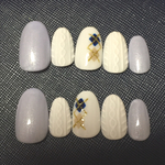 ニット×アーガイルネイル