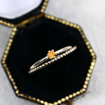 【２本セット】 2ｍｍ石　シトリン＆つぶつぶプレーン＊1.0ｍｍ　～silver925～　／つけっぱなしOK　アレルギー対応　華奢みせ　綺麗め　華やか　結婚式やパーティーのお呼ばれにも