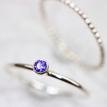 【ベゼル】【２本セット】 2ｍｍ石　アメジスト＆つぶつぶプレーン＊1.0ｍｍ　～silver925～／ひっかかりにくい　つけっぱなしOK　アレルギー対応　結婚式やパーティーのお呼ばれにも
