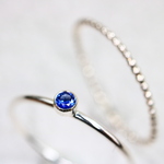 【ベゼル】【２本セット】 2ｍｍ石　サファイア＆つぶつぶプレーン＊1.0ｍｍ　～silver925～／ひっかかりにくい　つけっぱなしOK　アレルギー対応　結婚式やパーティーのお呼ばれにも