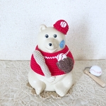 再販⑦しろくま貯金箱 野球⚾︎2点セット 赤🟥