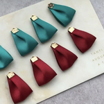  シンプル サテン リボン タッセル クラシック グリーン × ボルドー レッド クリスマス カラー