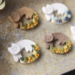 【受注制作】リースな猫のブローチ