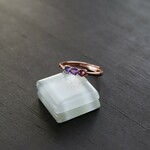 アイオライト　アメジスト　　ピンクガーネット　　3粒ストレートリング　SILVER925　PG