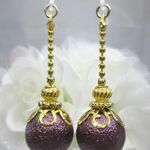 ボルドーカラー☆パールピアス