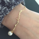 ブレスレット✳︎Branch枝モチーフ &コットンパール✳︎aomayu