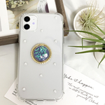 【1点限り】スマホリング付きマーメイドスマホケース　くすみブルー
