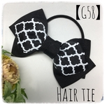 【G58】トリプルリボンヘアゴム（モロッカン×ブラック）