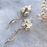 2個【S-02】デザインパーツ　  花　フラワー チェーン　タッセル