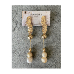 双子pearl ／ 大ぶり イヤリング ピアス ゴールド