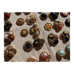 vintage botan earring .・゜