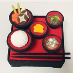 【 ｋｕ様オーダー作品】ちりめん細工「お供え膳」