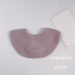 name +くま刺繍入りスタイ
