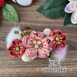 つまみ細工バレッタ♥️ピンク🌸