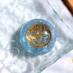 今だけお得(*ﾟ∀ﾟ*)ゆりゴナイト®︎⭐︎風のシャボンオルゴナイト⭐︎3【 ミラクルバブル太極図 水色タイプ 】