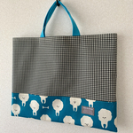 大きめレッスンバッグ＊ビションフリーゼ×チェック